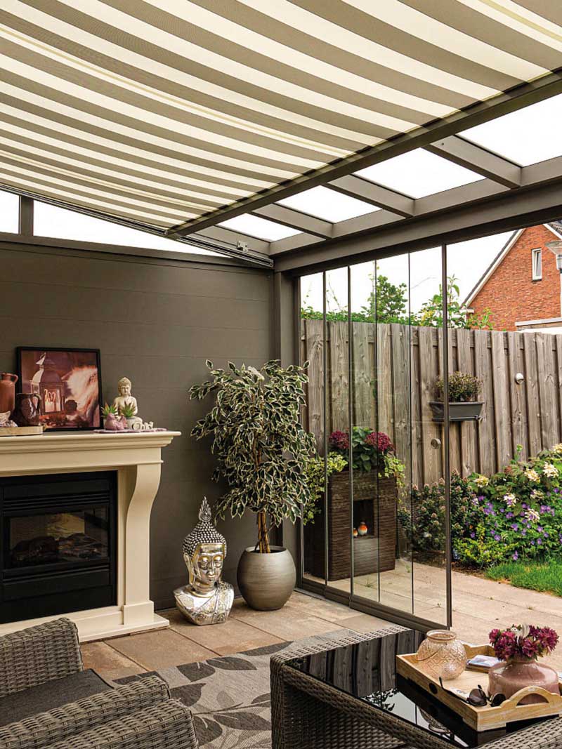 roxx sommergarten topline mit glasschiebeelementen